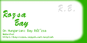 rozsa bay business card